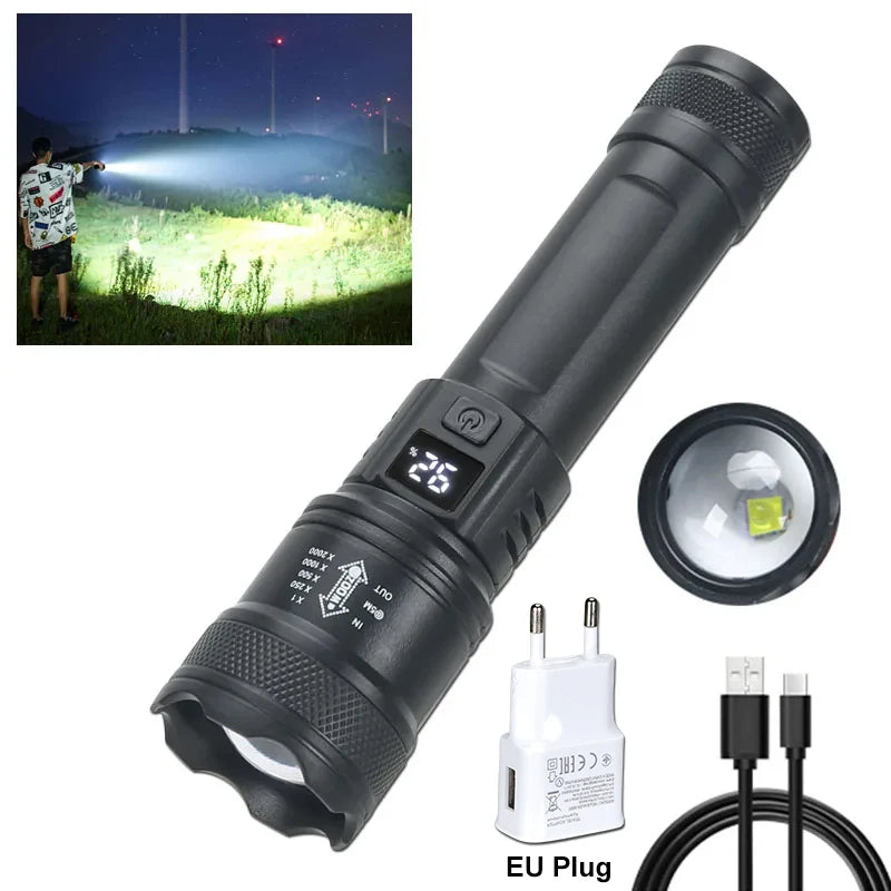 Industrial Grade High Power LED Torch - USB Rechargeable